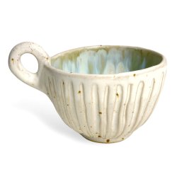 Stille stund - Keramik kop - Lys rillet