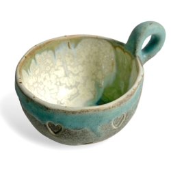 Stille stund - Keramik kop - hjerte grn