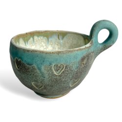 Stille stund - Keramik kop - hjerte grn