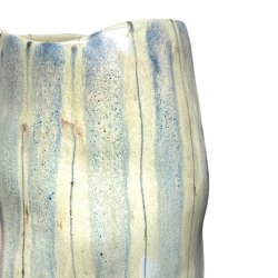 Blget - unika keramik vase - Mint bl strib