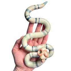 Brilleslange - keramik vgfigur - bl strib