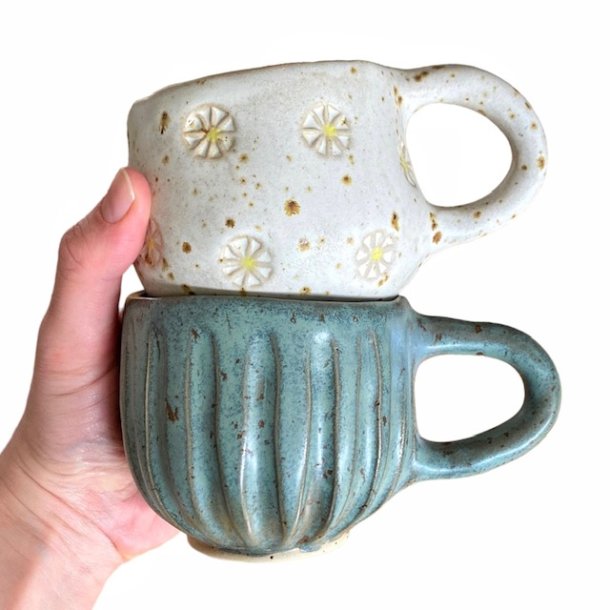 Hyggekop - keramik kop - grnbl