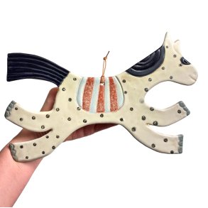 Cirkushest - Keramik vgophng - sort plet