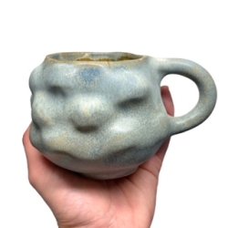 Shape keramik kop med hank - blgrn