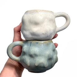 Shape keramik kop med hank - blgrn