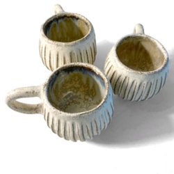 Stille stund - keramik kop - rillet creme rustik