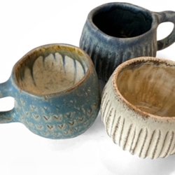 Knitters mug - keramik kop - blgrn