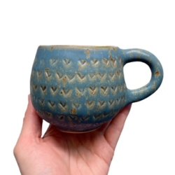 Knitters mug - keramik kop - blgrn