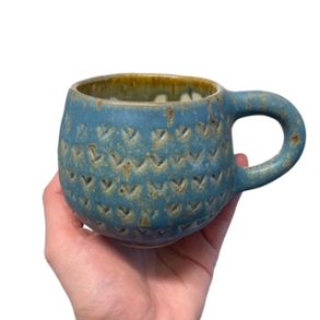 Knitters mug - keramik kop - blgrn