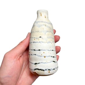 Organisk - keramik vase - creme strib