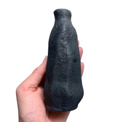 Organisk - keramik vase - sort rustik