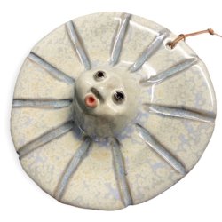 Sol -keramikfigur til vggen - multi bl strler