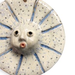 Sol - keramikfigur til vggen - prikker