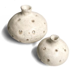 Lille srling - unika keramik vase - creme rustik