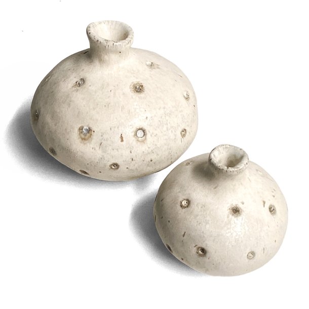 Lille srling - unika keramik vase - creme rustik