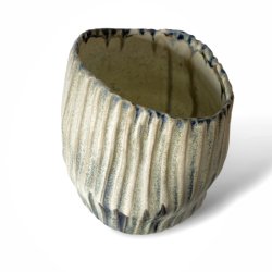 Rillet unika keramik vase - krukke - rillet rustik mix