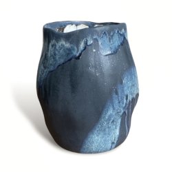 Stor unika keramik vase - krukke - Blsort