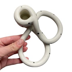 Snirkle snrkle - keramik lysestage - prikket