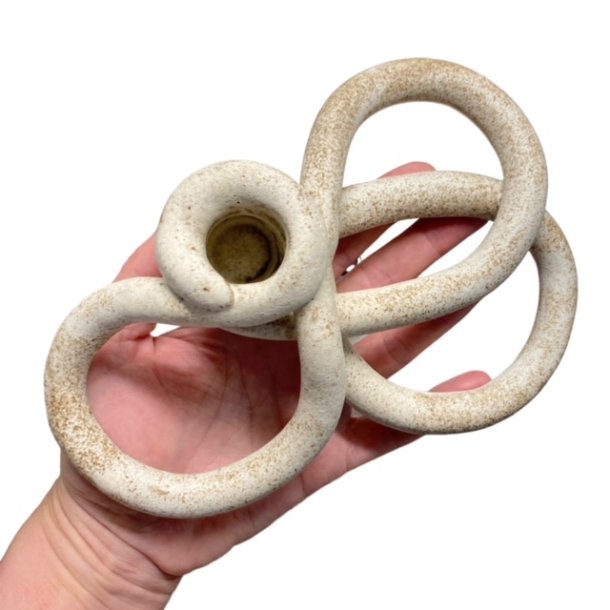 Snirkle snrkle - keramik lysestage - creme rustik