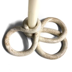 Snirkle snrkle - keramik lysestage - creme rustik