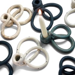 Snirkle snrkle - keramik lysestage - creme rustik