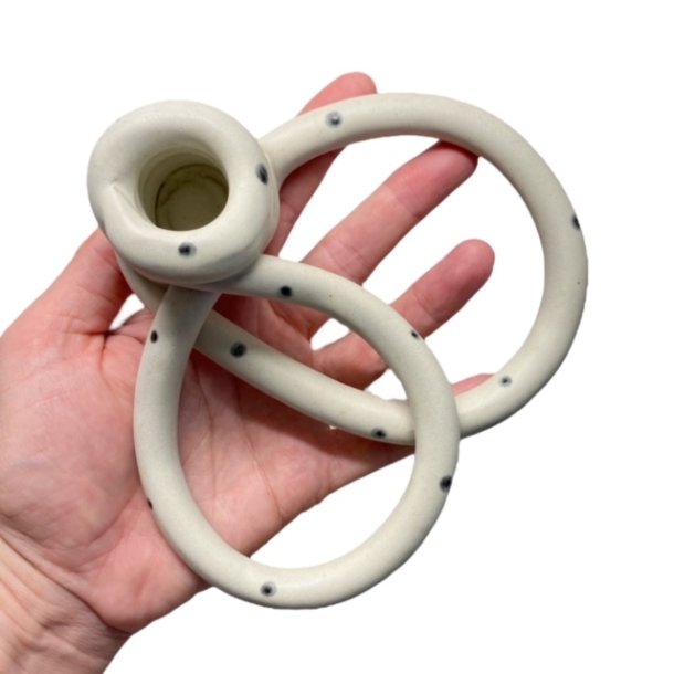 Snirkle snrkle - keramik lysestage - prikket