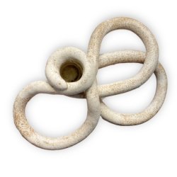 Snirkle snrkle - keramik lysestage - creme rustik