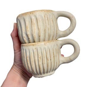 Hyggekop - keramik kop - creme rustik - Nude