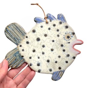 Kuglefisk - keramik vgophng - lille