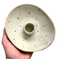 Keramik lysestage - organisk prik