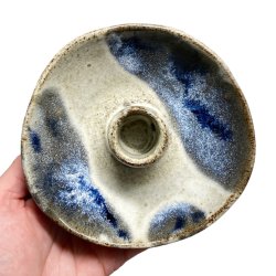 Keramik lysestage - organisk blgeskvulp