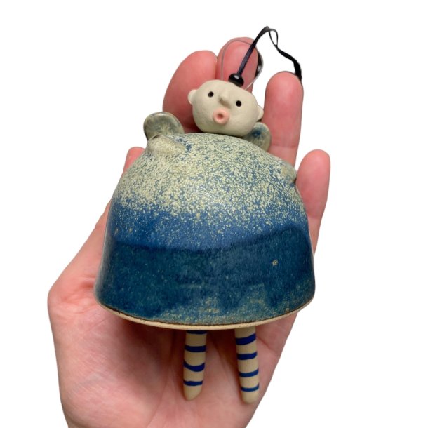 Engel - keramik klokke - bl - stor