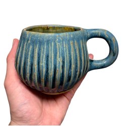 Stille stund - keramik kop - rillet bl