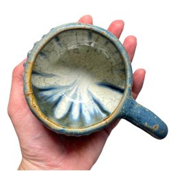 Stille stund - keramik kop - rillet bl