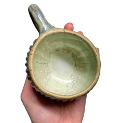 Stille stund - keramik kop - rillet grn