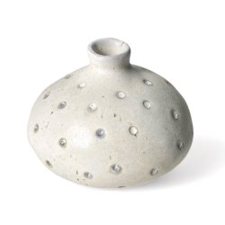 Lille srling - unika keramik vase - Creme prik