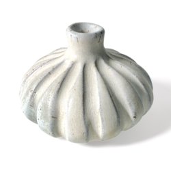 Lille srling - unika keramik vase - Rillet creme