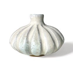 Lille srling - unika keramik vase - Rillet creme