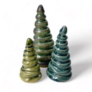 Keramik juletrer - st 3 stk. store (33)