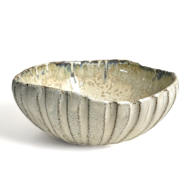 Blget - keramik skl - 18cm - Creme rustik