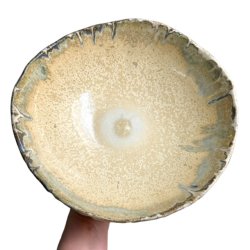 Stor blget keramik skl - 28 - Creme rustik 