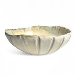Stor blget keramik skl - 28 - Creme rustik 