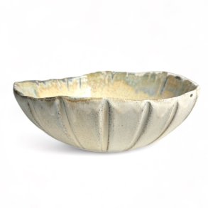 Stor blget keramik skl - 28 - Creme rustik 