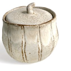 Unika lgkrukke - keramik - Creme rustik prget