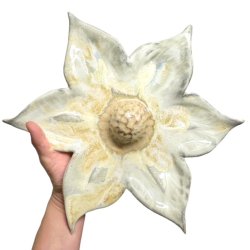 Stor Klematis - Keramik blomst vgophng - Gylden - 36