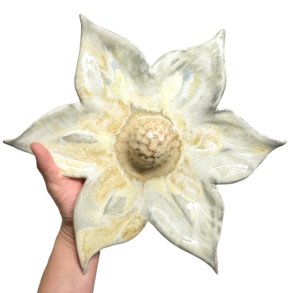 Stor Klematis - Keramik blomst vgophng - Gylden - 36