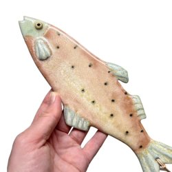 Lkker sild - keramik fisk til vggen - rosa