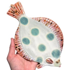 Grn sptte - keramik fladfisk til vggen