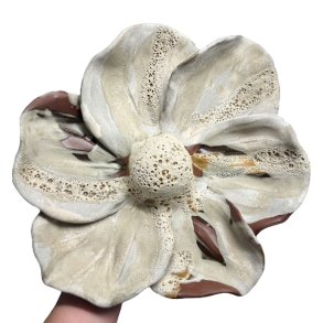 Stor keramik blomst - vgrelief