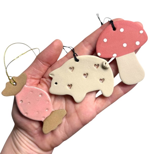 Keramik julepynt s�t (134)